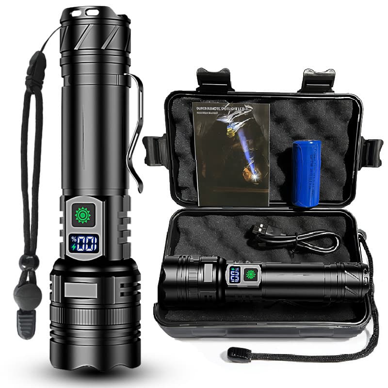 Best-selling cross-border bright flashlight outdoor camping multi-functional aluminum alloy led26650 battery flashlight