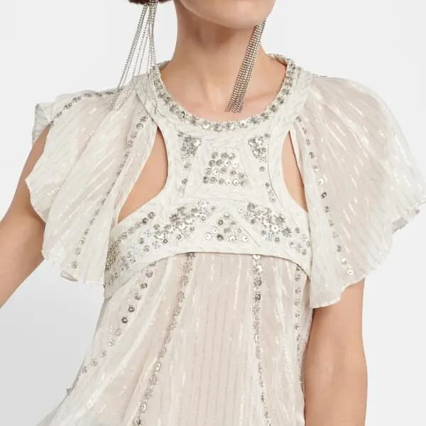 New Western Super Fairy Princess Dress Chinese Ancient Style Exotic Style Hollow Sparkling Top