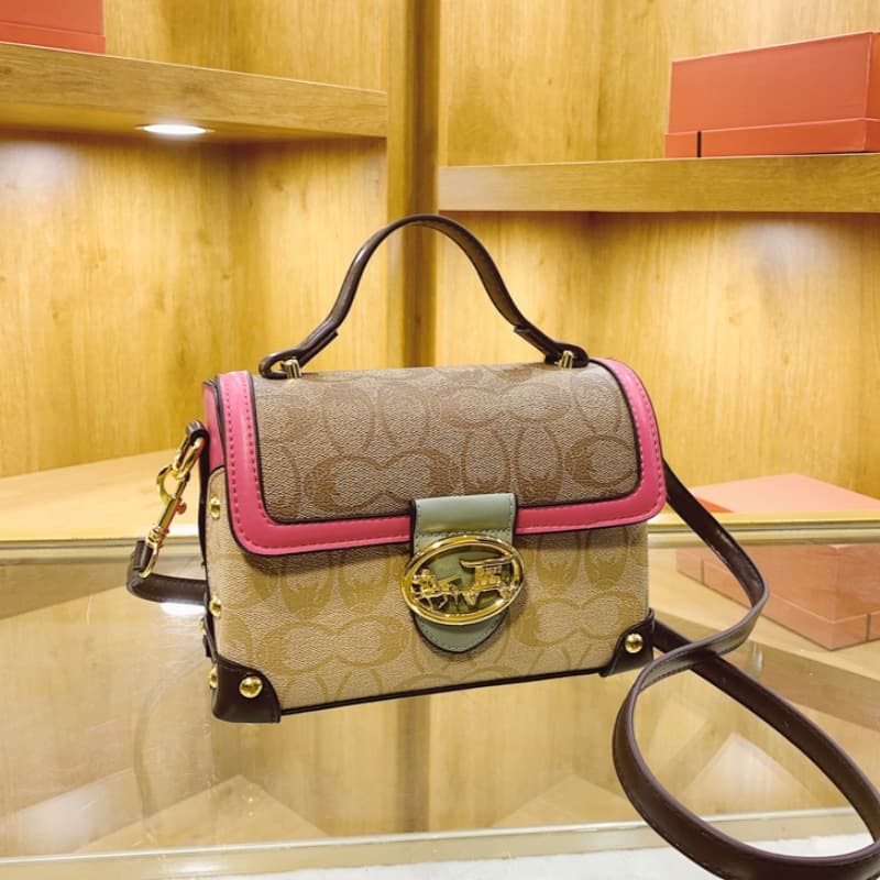 High-end cross-border bags for women 2026 new box bags, versatile retro printed letters, one-shoulder cross-body small square bag