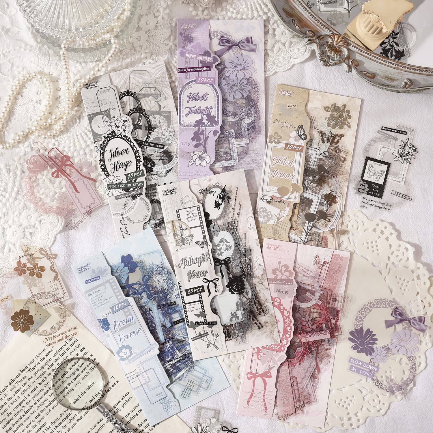 Yuezhen Glaze Letter Paper PET Stickers DIY Journal Stickers Cross-border Decorative Stickers Waterproof Journaling Supplies