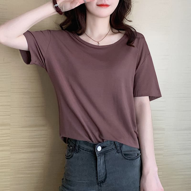 Black short-sleeved T-shirt for women 2026 new summer round neck slim fit versatile bottoming shirt with top half-sleeved T-shirt