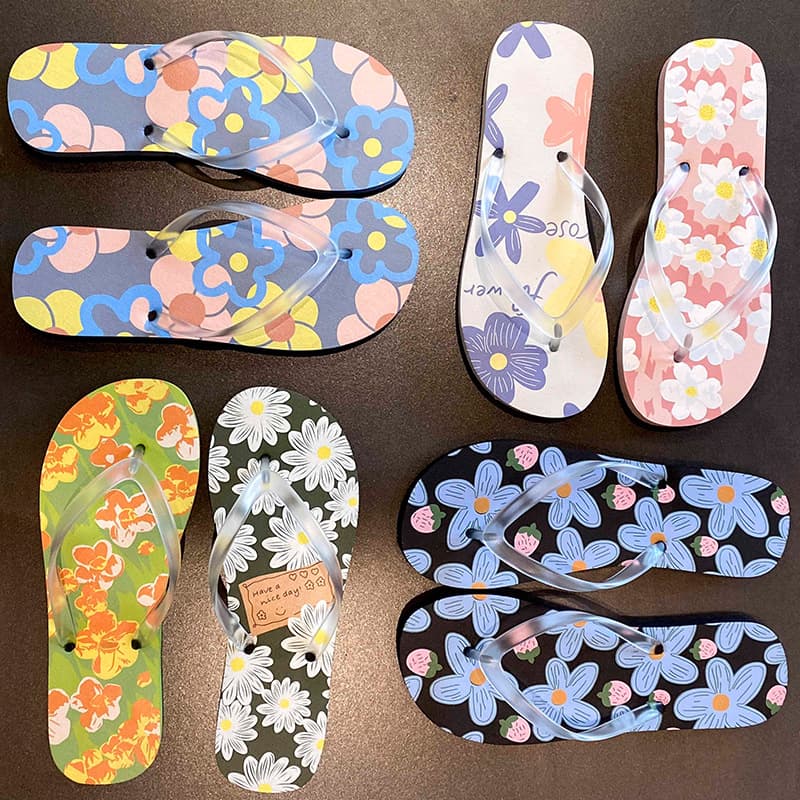 Flip-flops for women to wear outside, summer fashion ins trendy beach beach seaside personalized anti-slip couples flip-flops