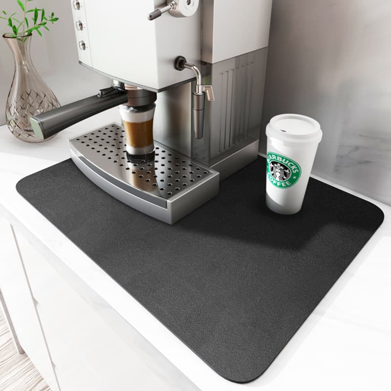 Cross-border Coffee Machine Water Absorption Mat, Bowl and Plate Drying Mat, Non-slip Bar Drip Tray Mat, Kitchen Countertop Mat, Tabletop No-Wash Mat