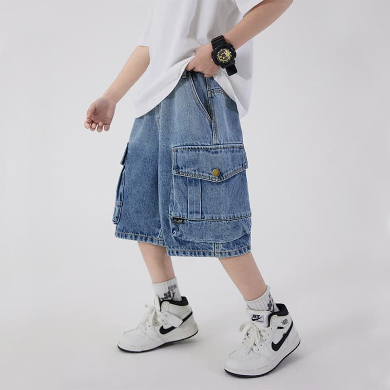 Boys Denim Shorts Summer Thin 2026 New Kids Pants Cool Style Big Boy Mid-Length Shorts