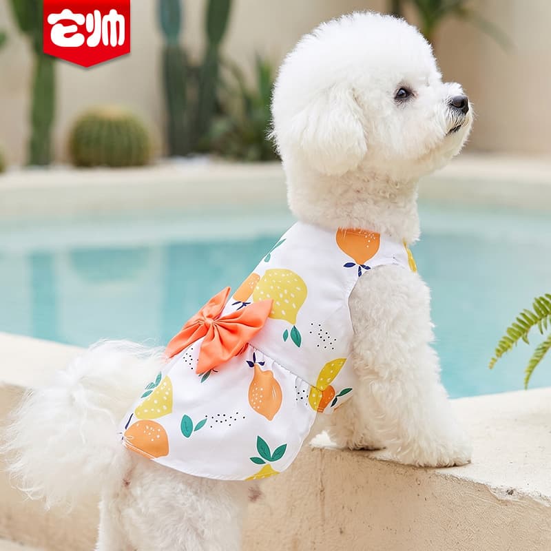 Spring/Summer Small Floral Princess Dress for Dogs and Cats, Teddy, Bichon, Poodle, Bow Dress