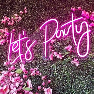 Let's Party Neon Light Sign Birthday Party Gathering Venue Wall Atmosphere Decorative Light