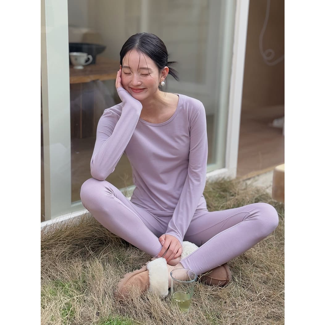 Geming/APXIVI Thin Thermal Underwear + Warm Skin-Feel Leggings Two-Piece Thermal Underwear Set ZG020