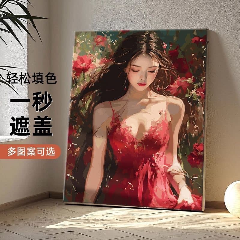 Cross-border DIY Digital Oil Painting Custom Landscape Cartoon Characters Hand-painted Coloring Living Room Decorative Painting Amazon Wholesale