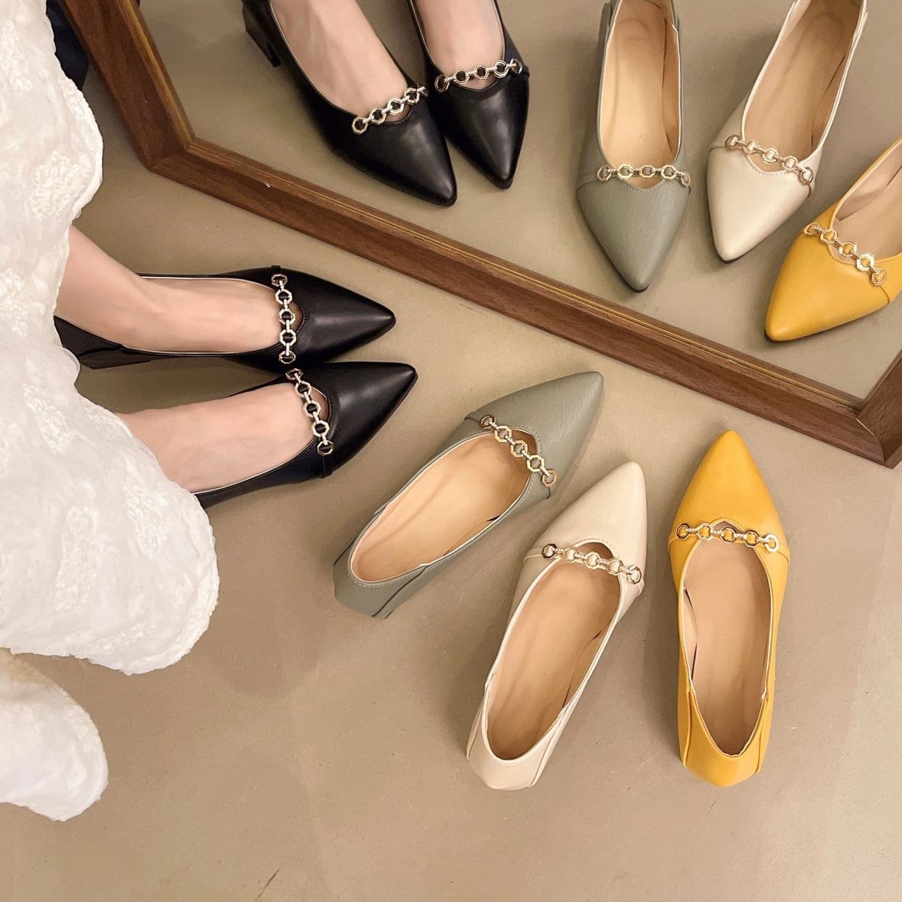 Black Women's French Elegant Shallow Mouth Single Shoes, Fashionable Versatile Pointed Toe Heels, 2026 Summer New Mid Heel High Heels