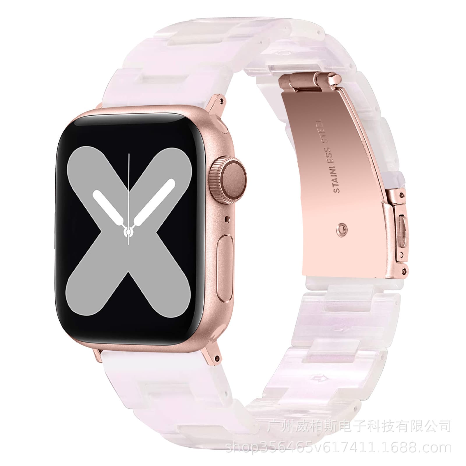 Three-Bead Resin Stainless Steel Lightweight iWatch 6 Band for Apple Watch AppleWatch 7