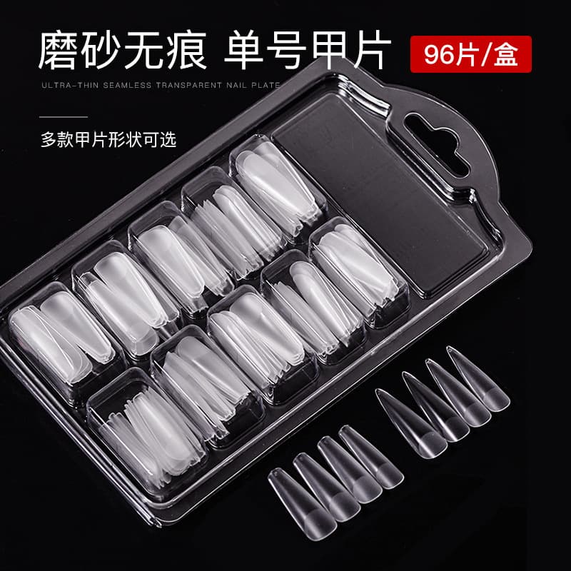 Nail Art Single Number Nail Tips Wearable Nail Art Refill Number Nail Tips Full Cover Half Cover Semi-Matte No Filing Ultra-Thin Long Coffin Water Drop