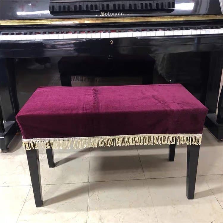 Gold velvet piano stool cover fabric velvet piano stool cover dustproof protection piano cover long stool cover makeup stool cover F^