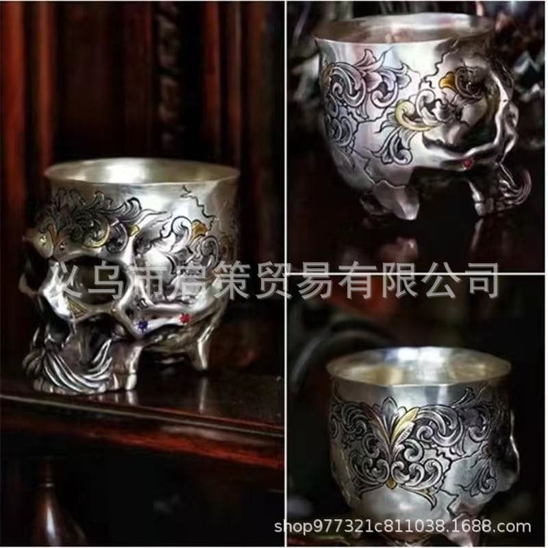 Cross-border Gothic Engraved Drink Cup Halloween gift Gothic Engraved Drink Cup alloy