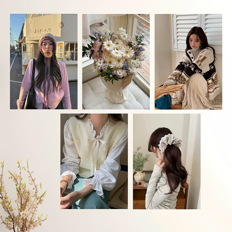 Ins style Korean outfit poster women's clothing store autumn and winter studio photography atmosphere layout decorative painting wall sticker