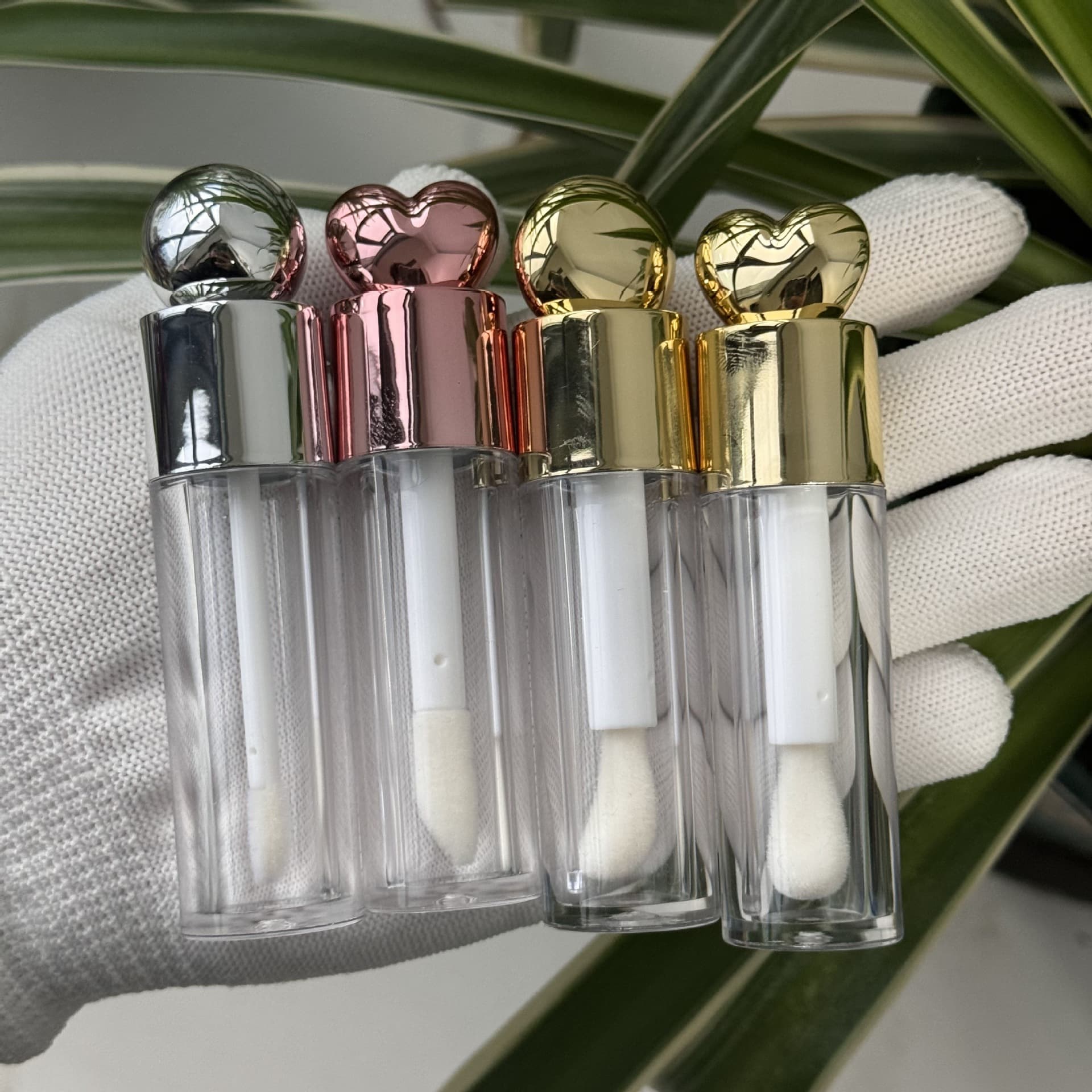 Electroplated Transparent Bottle Lip Gloss Cosmetic Packaging Material, Lip Gloss Sample Packaging, Lip Gloss Tube