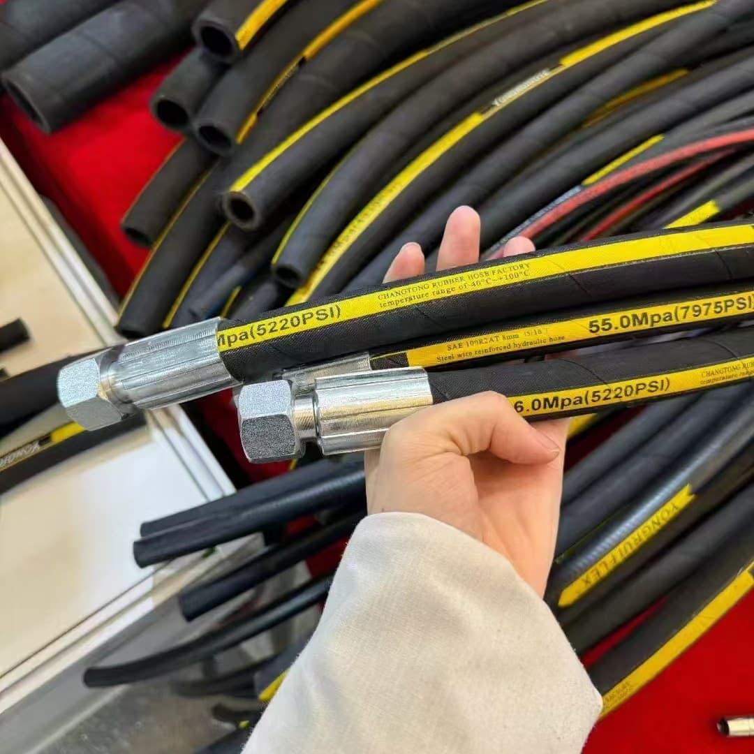 Custom Double-Layer Steel Wire Braided Hydraulic Oil Hose Engineering Machinery Special High-Pressure Hose Oil-Resistant Rubber Steel Wire Hose