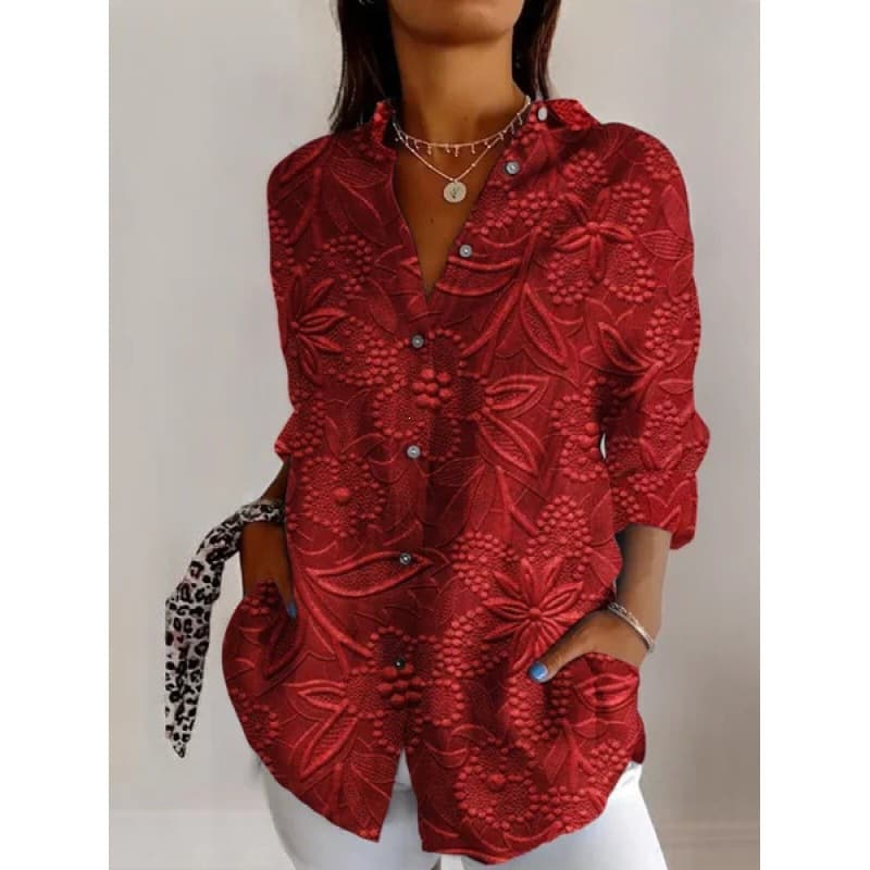 2026 New Plus Size Floral Blouse for Women 3D Print Summer Casual Cross-Border Fashion Printed Shirt