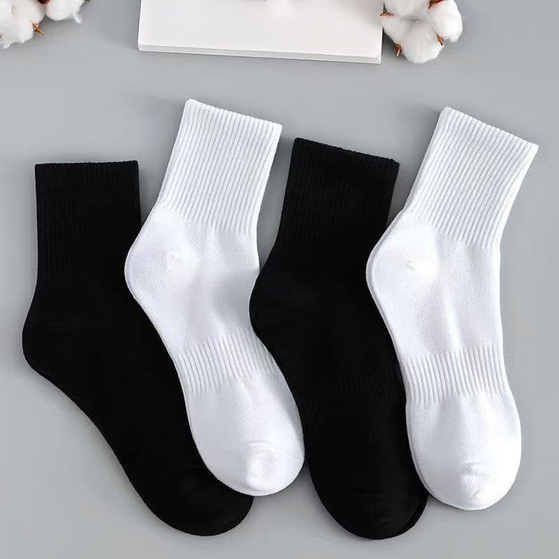 Zhuji Socks Solid Color Men's Mid-Calf Spring Sweat-Absorbing Breathable Sports Socks Simple Long Socks Versatile New Style Wholesale