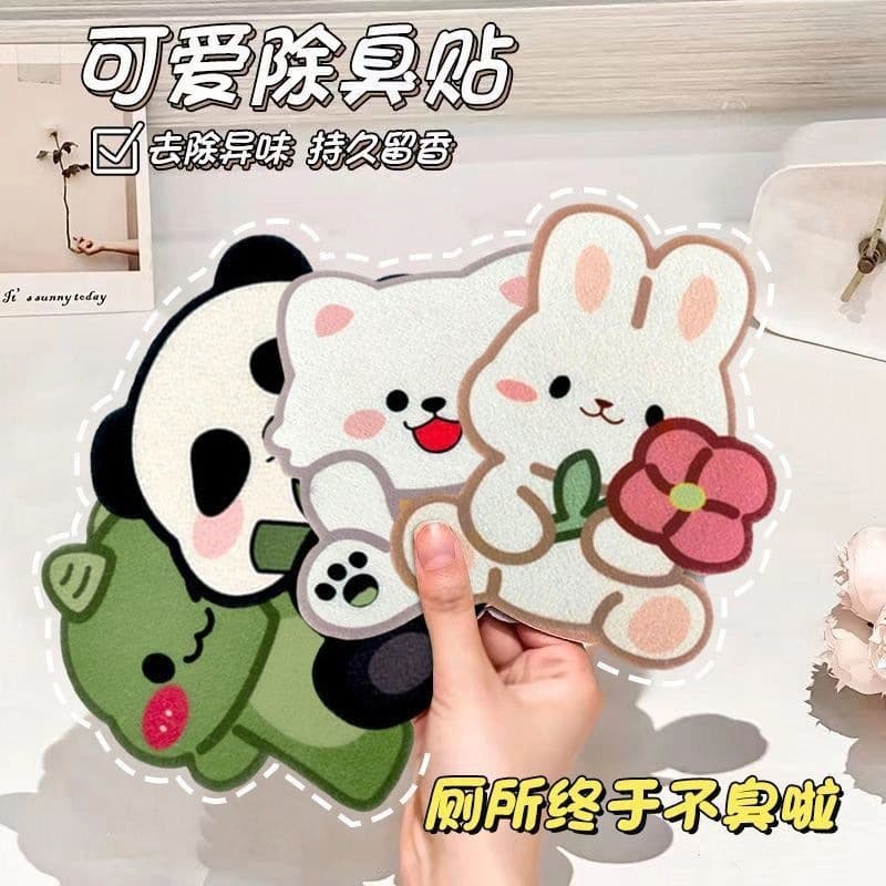 Toilet Sticker Self-Adhesive with Odor Removal and Fragrance, Bathroom Waterproof Aromatherapy Odor Removal Cartoon Decorative Fresh Scent