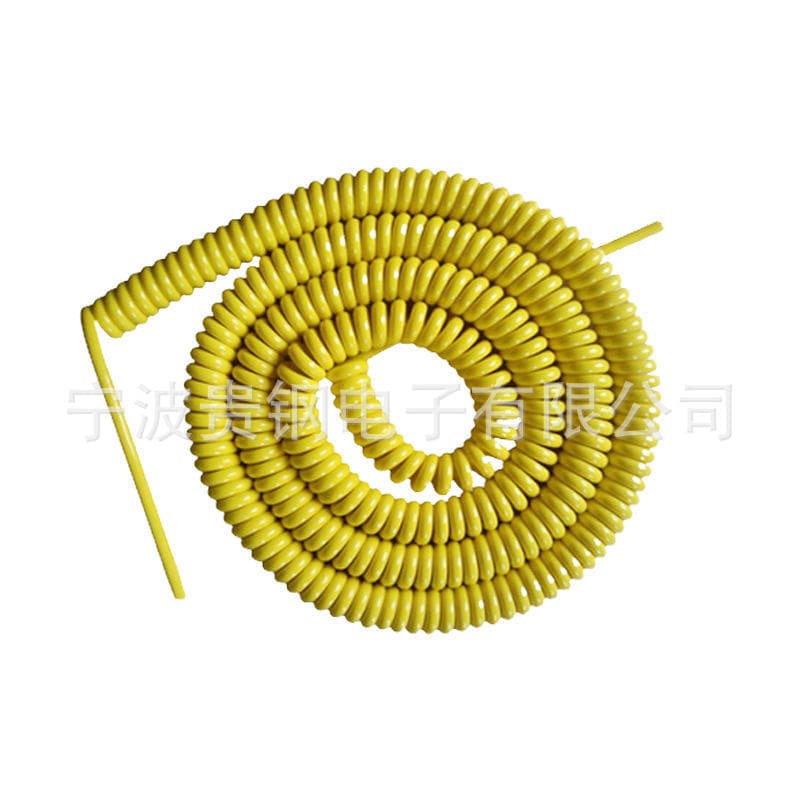Production spring coil 2-core power cord 3-core 4-core 0.75 square PU black high rotation pure copper spiral line