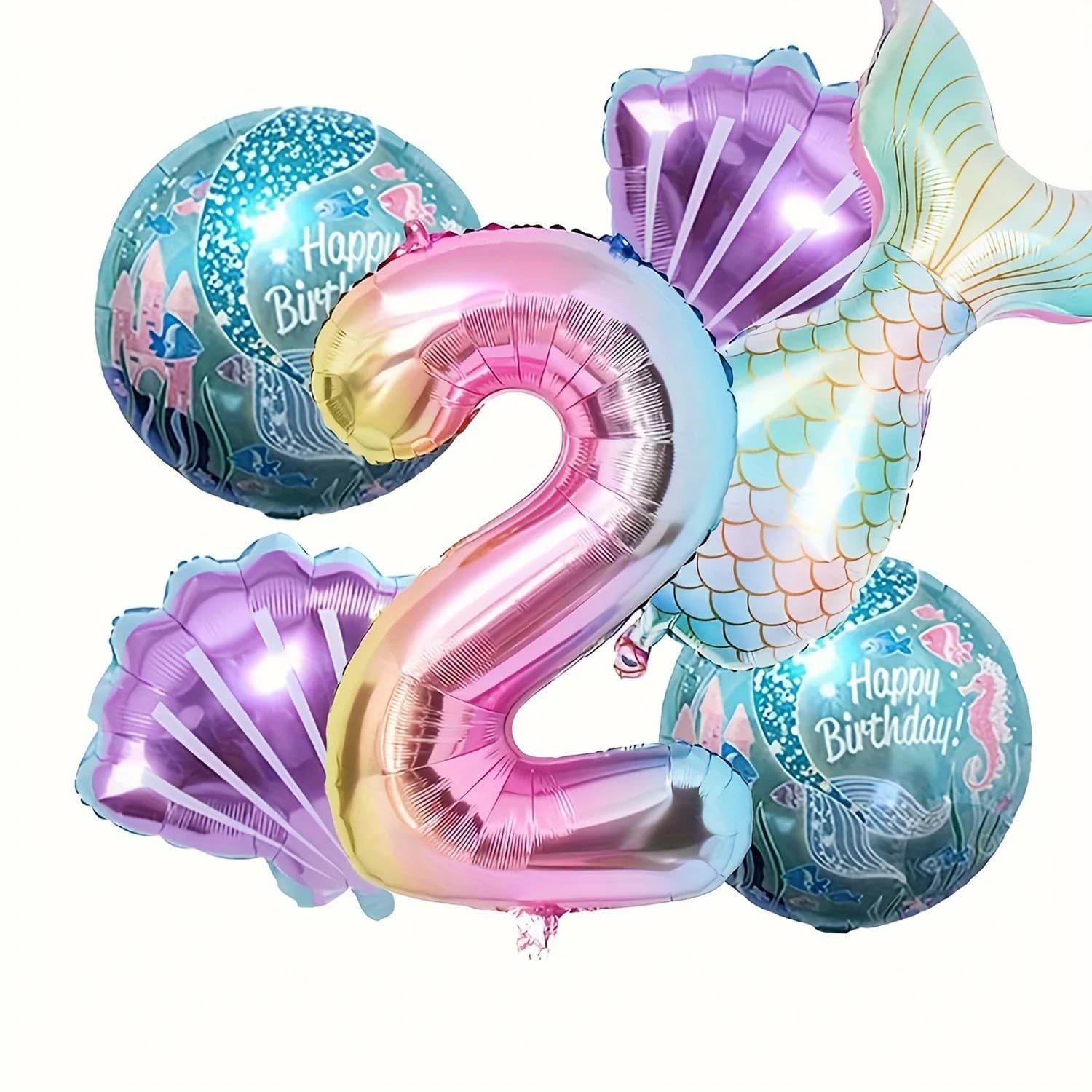 New Mermaid Theme Birthday Decoration Backdrop Cloth Mermaid Ocean Children's Birthday Party Decoration Backdrop Cloth