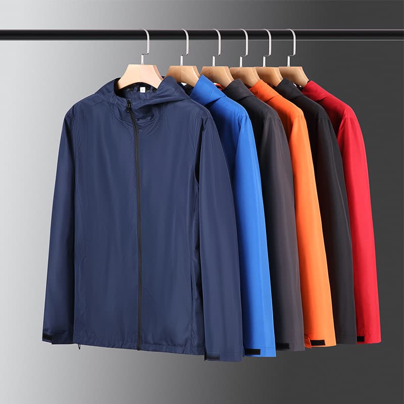 Spring and Autumn Unisex Solid Color Thin Long-Sleeved Hooded Jacket, Customizable Logo Printing, Sports Advertising, Group Activities, Work Uniform