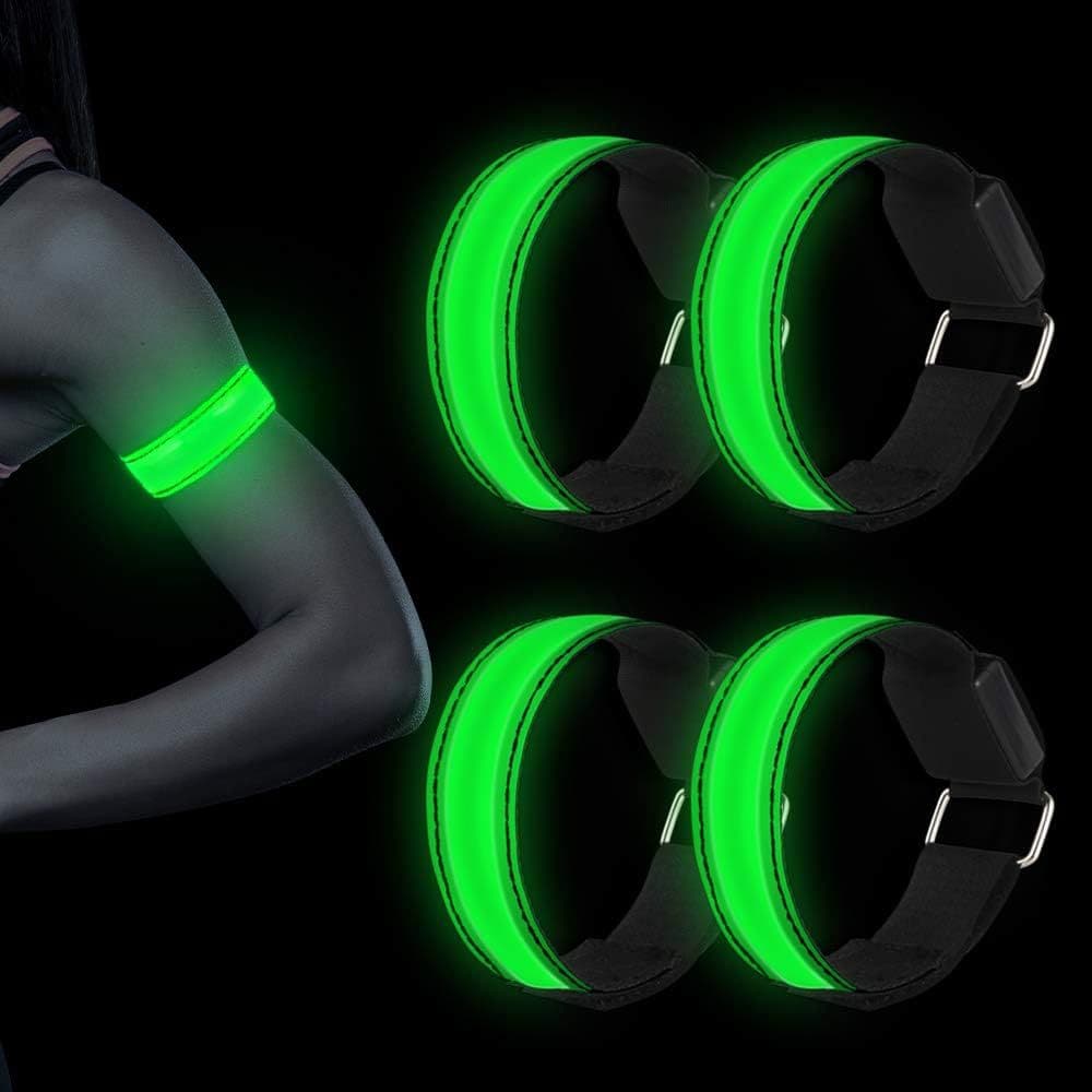 Luminous running arm band LED sports bracelet night running and cycling signal light leggings wristband reflective strip reflective film