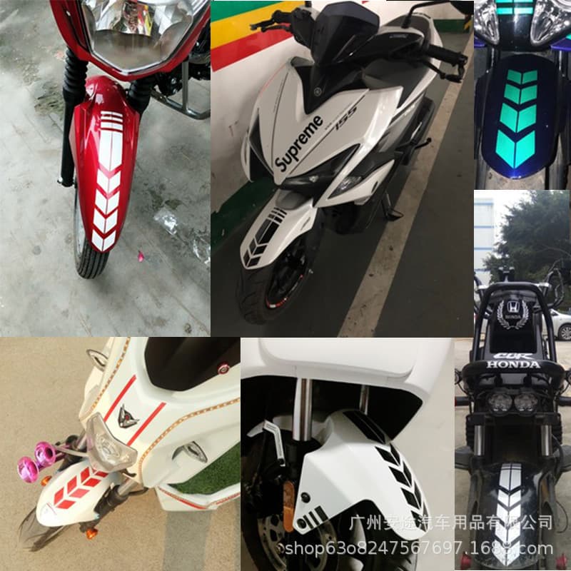 Waterproof Reflective Decal Sticker for Electric Motorcycle Scooter Fender Mudguard Racing Car Modification