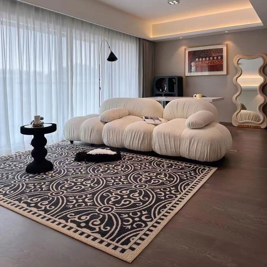 Cross-border Amazon French-style Simple Carpet Crystal Velvet Carpet Washable Foldable Easy to Care Living Room Non-slip Carpet