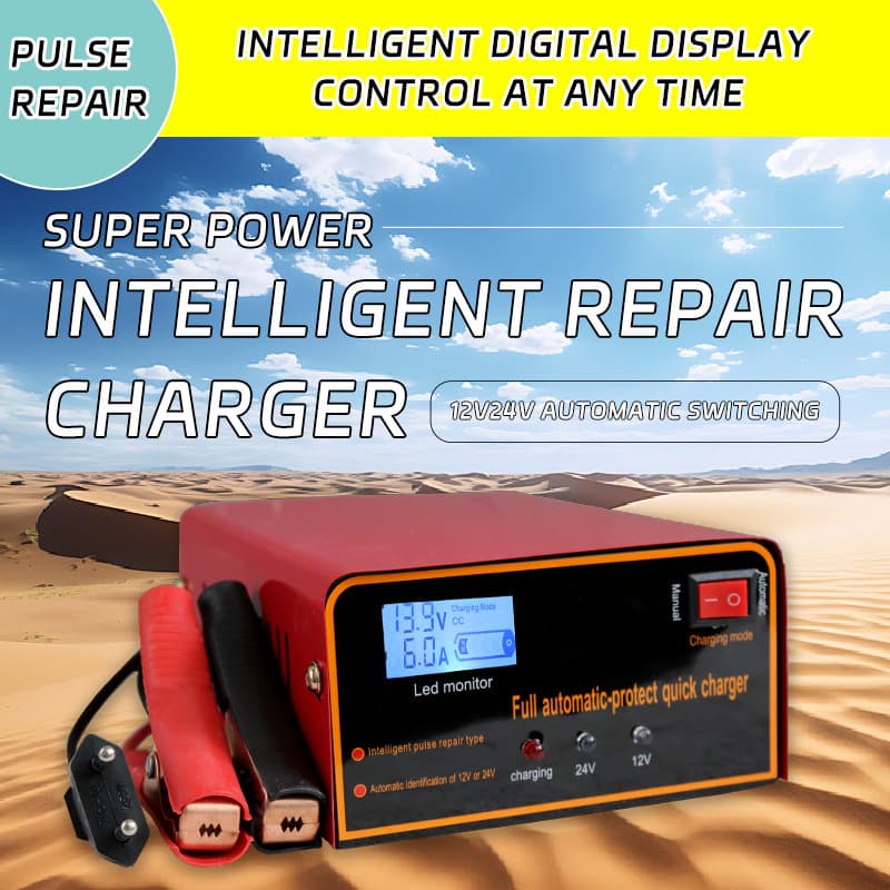 Car Battery Charger 12V24V Motorcycle Fully Automatic High-Power Full-Stop Battery Charger