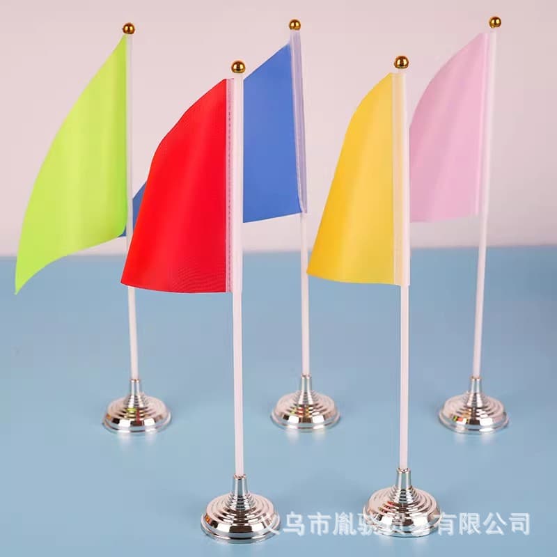 Silver round base No. 8 red flag small colorful flag table flag pennant decorative ornaments company LOGO