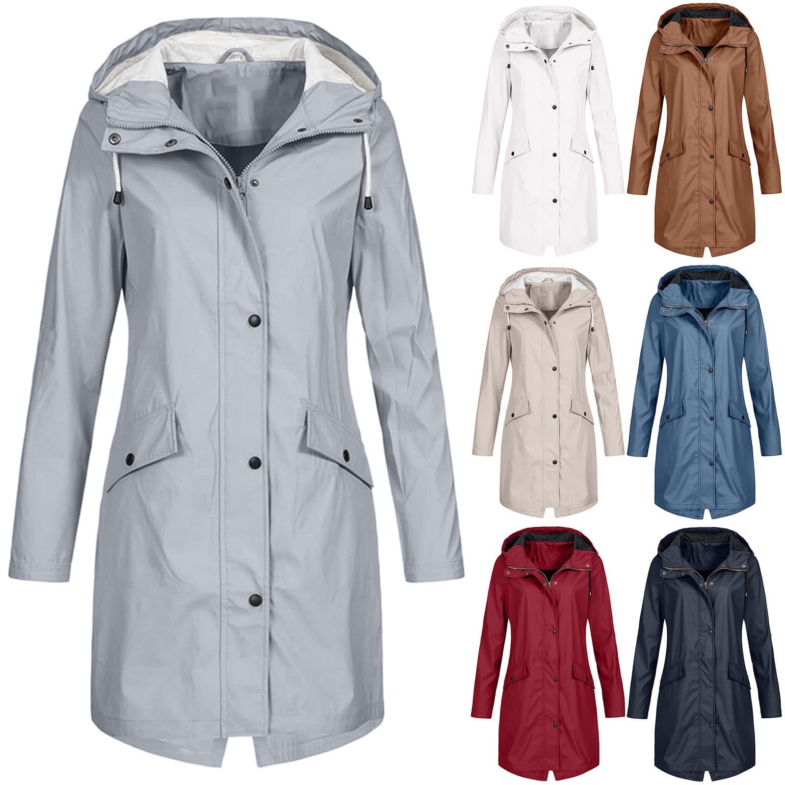 Aliexpress tong hot new autumn and winter jacket outdoor mountaineering jacket mid-length women's windbreaker 7 colors 6 sizes