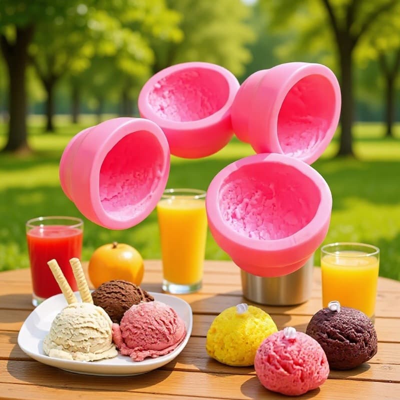 Cross-border Ice Cream Ball Silicone Mold Scented Candle Cake Baking Mold DIY Chocolate Decoration Accessory Mold