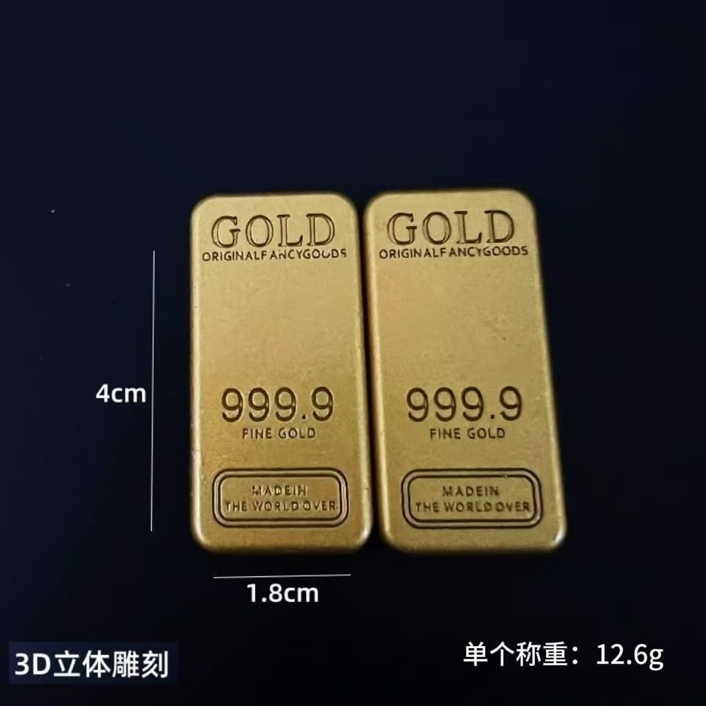 Premium Sand Gold Imitation Gold Bar High-Quality Handmade Solid Gold Brick Paperweight Home Decorative Symbolic Ornament Simulation Prop Small Gold Bar