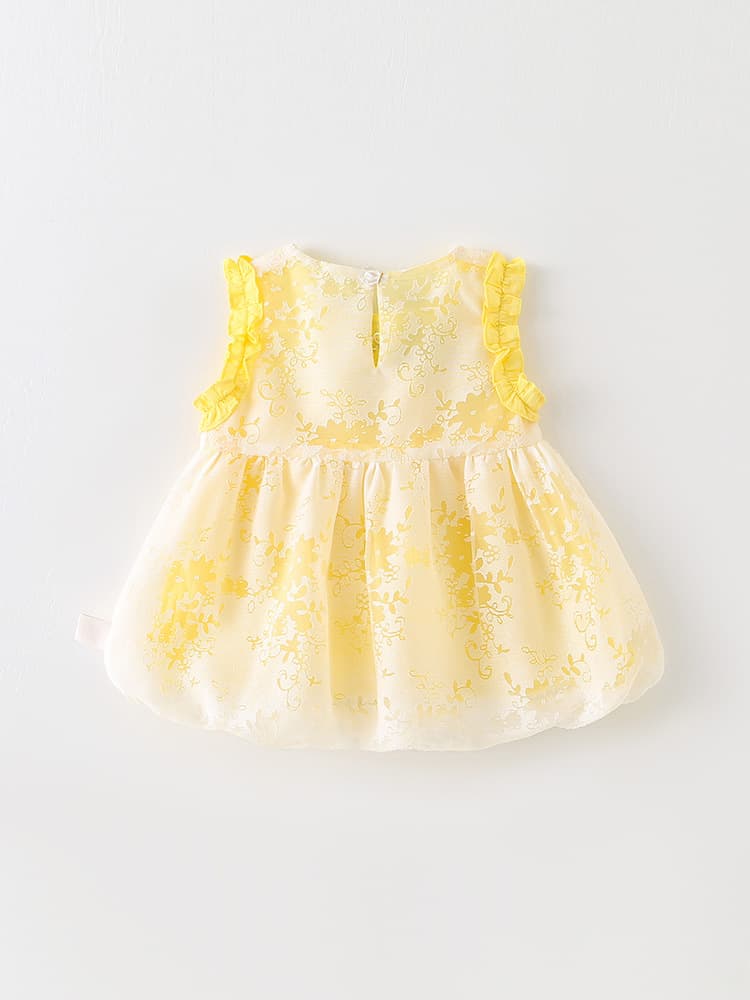 Baby Summer Thin Dress for Girls, Adorable Princess Dress for 100-Day Celebration, Sleeveless Outfit