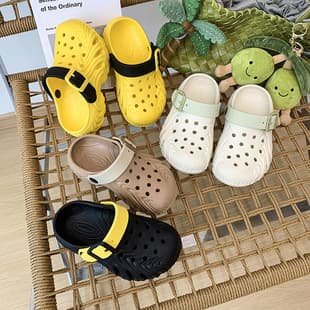 Children's Outdoor Trendy Clog Sandals, Lightweight Korean Style Closed-Toe, Adjustable Summer New Slippers for Boys and Girls