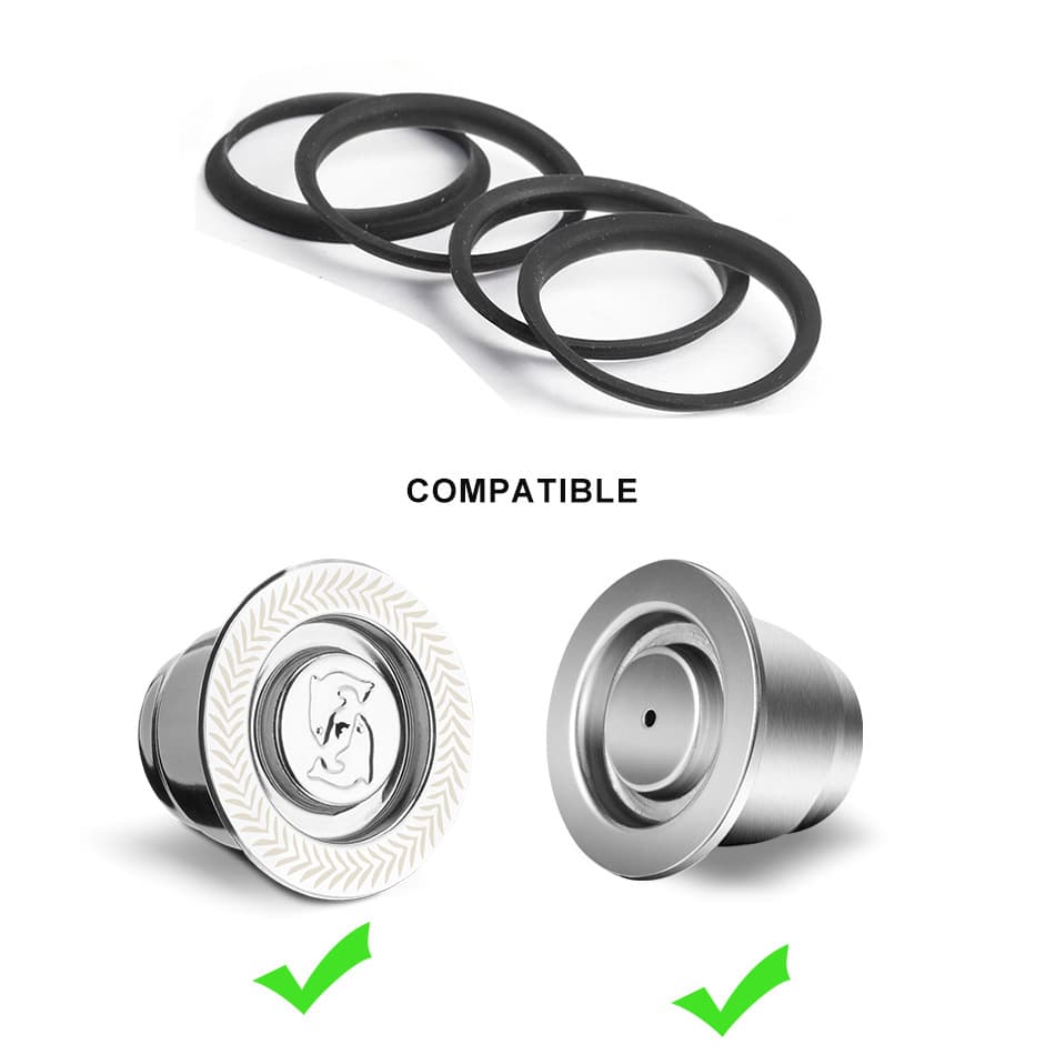 Compatible with NES Nestle Coffee Capsules, Dedicated Sealing Ring, Food-grade Plastic Empty Coffee Capsule Silicone Ring