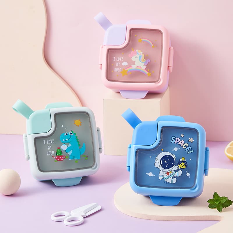 Baby food bowl cartoon cute portable portable baby tableware set box heat preservation