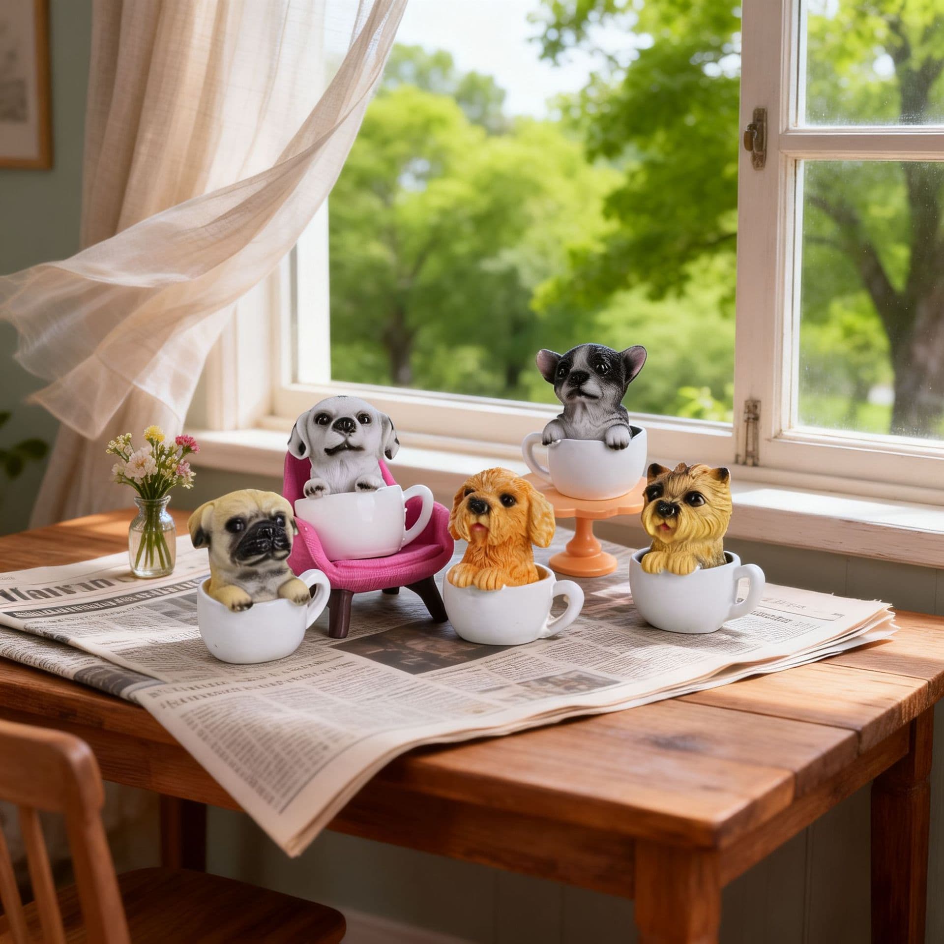 Desktop Ornament for Office Desk, Premium Cute Handmade Decorative Creative Mini Resin Figure, Small Desk Decoration