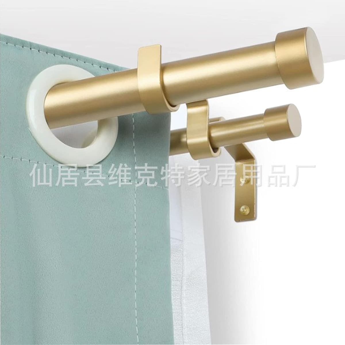 Cross-Border Factory Direct Double Rod Threaded Connection Telescopic Metal Curtain Rod TEMU Amazon Export Independent Packaging