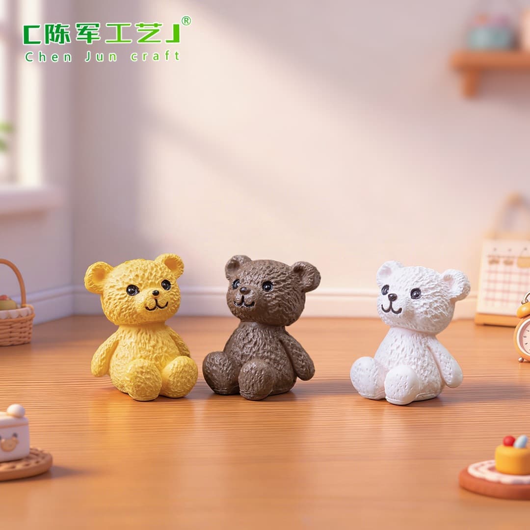 Little Bear Family Bear Series Cute Animal Miniature Landscape DIY Bonsai Succulent Ornament Plastic Craft Love Bear