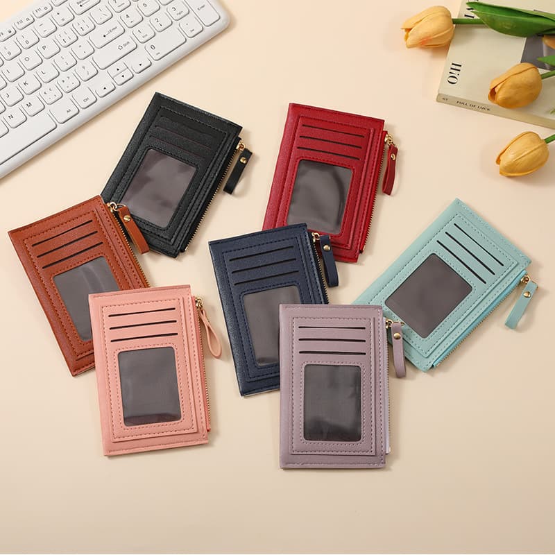 Cross-Border Women's Short Wallet Lightweight Korean Fashion Zipper Coin Purse ID Card Holder Women's Zipper Wallet