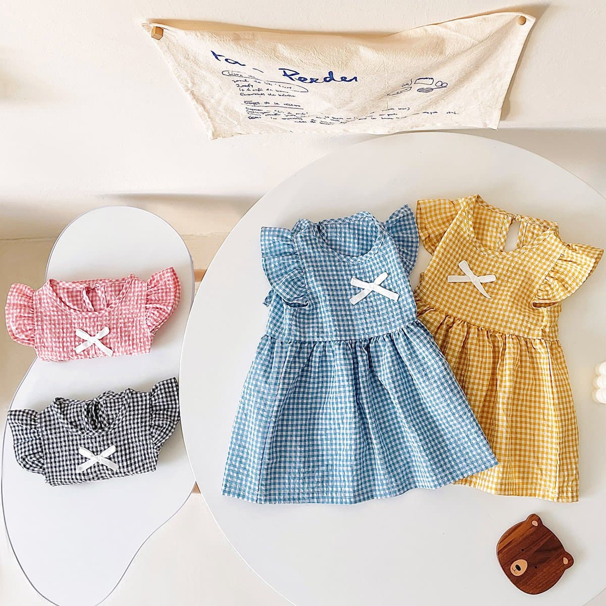 Baby Girl Clothes Ins Children's Clothing Korean Style Baby Princess Beach Dress Girls Summer Plaid Dress Sleeveless