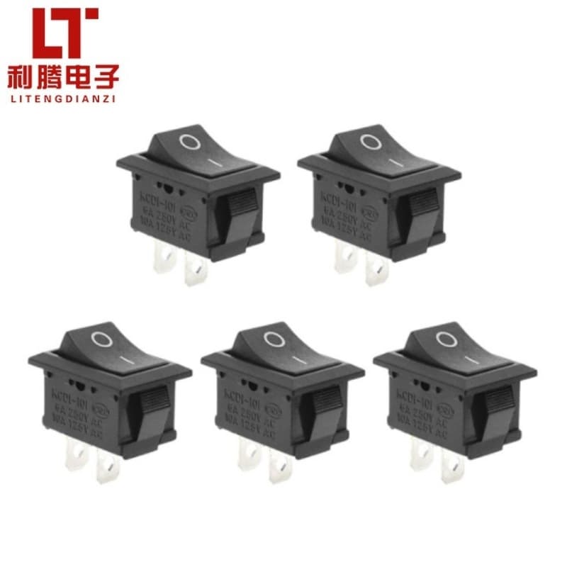 Black Boat Switch KCD1-101 2-Pin 2-Position Beveled 15*21MM Small Power Rocker Switch Water Dispenser