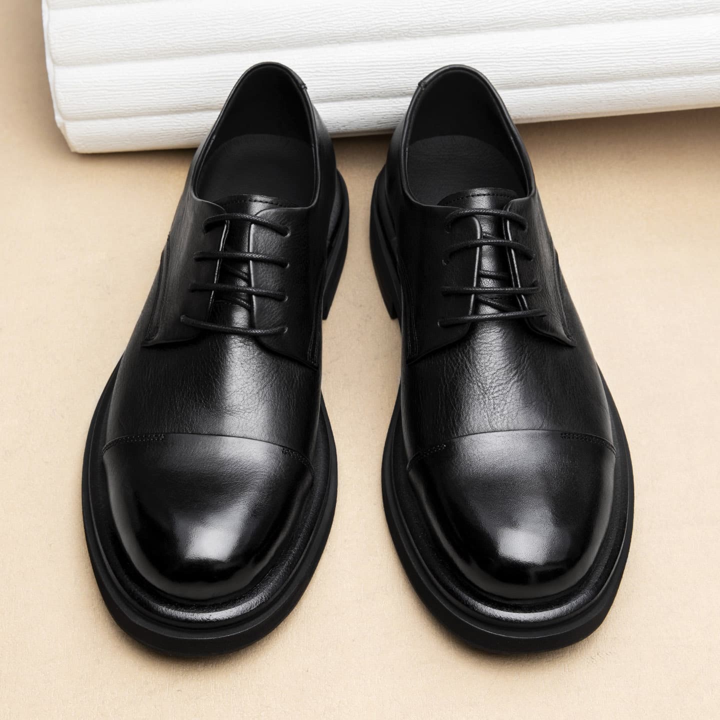 Genuine Leather Men's Dress Shoes Business Suit British Style Height-Increasing Casual Shoes Wedding Groom Shoes High-End Derby Shoes