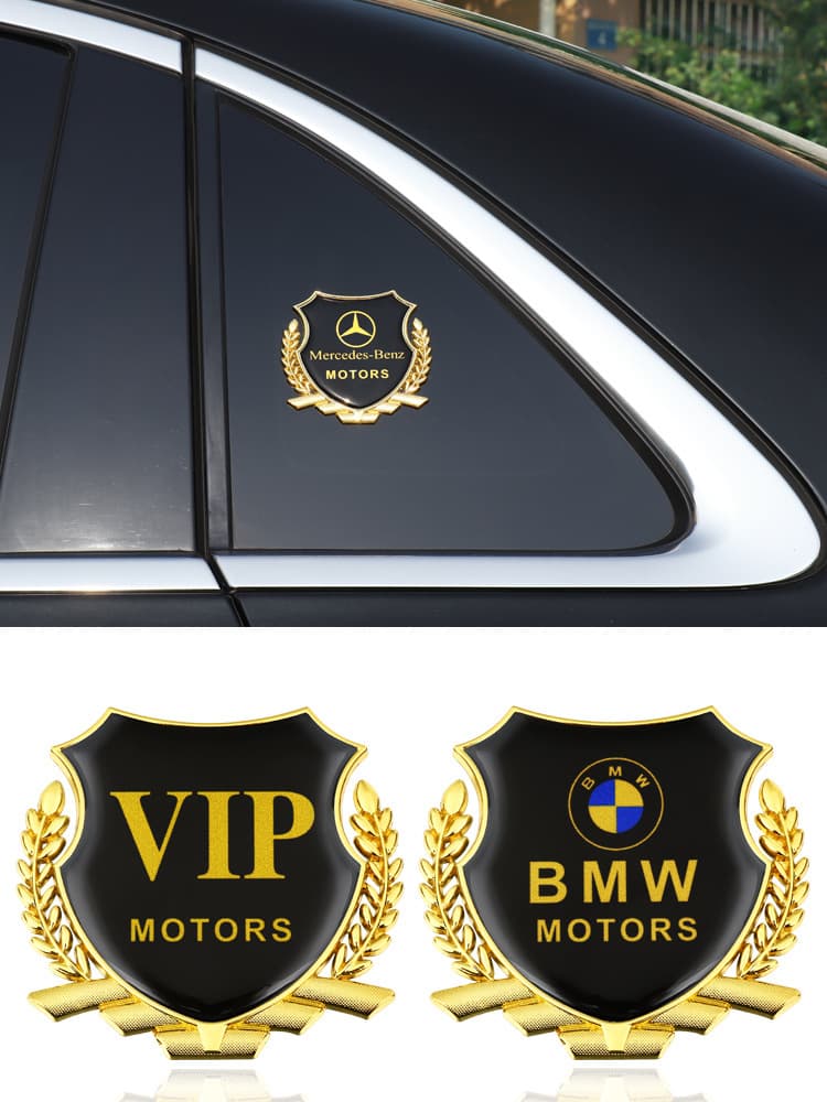 VIP Car Modified Decorative Metal Car Stickers, Side Window Side Label Body Stickers, Car Window Wheat Ear Stickers, Universal