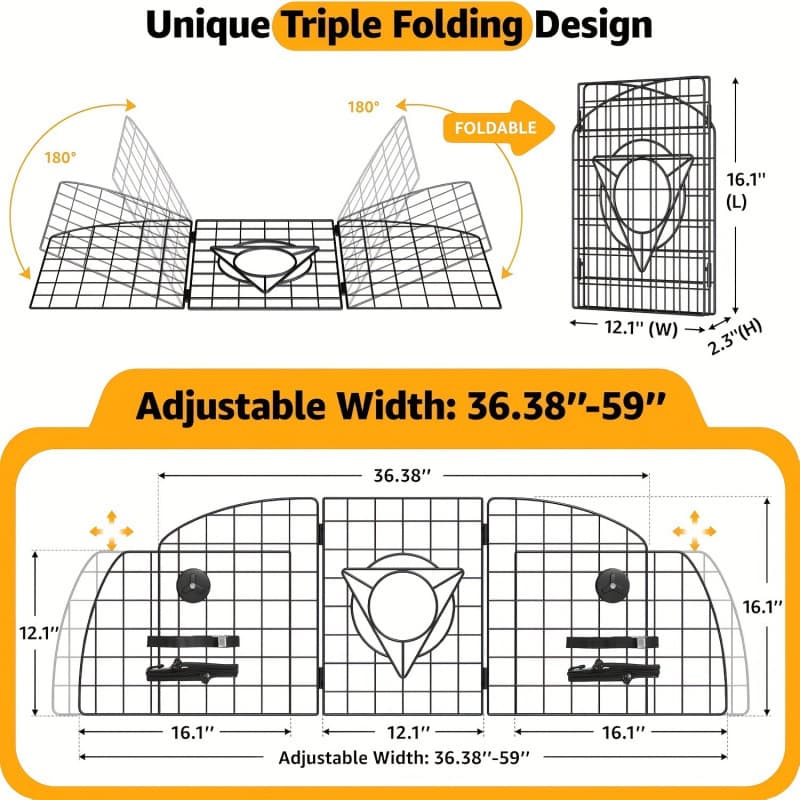 ⑧I 254 Adjustable Dog Car Barrier For SUVs Trucks Cars