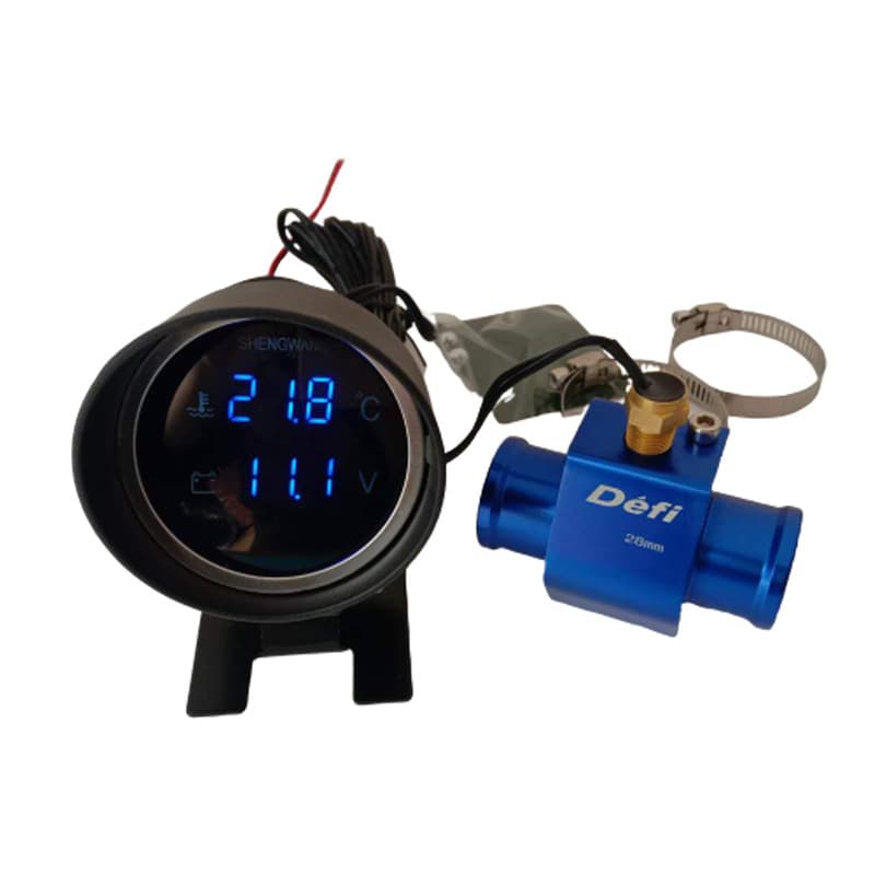 Universal Digital Water Temperature Gauge Modification 12V 24V Circular Car Water Temperature Voltage Combo Meter