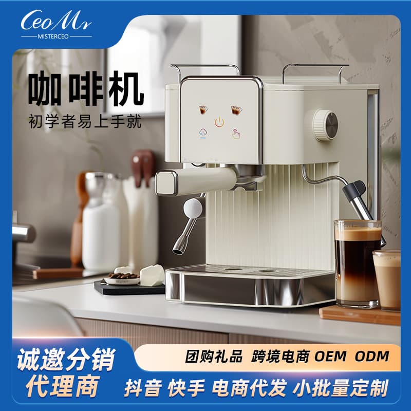 Italian Coffee Machine Semi-Automatic High Pressure Extraction Concentrated Milk Frothing Steam Function All-in-One