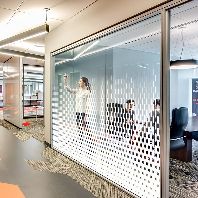 Gradient office partition frosted glass film, company meeting room UV dot static cling translucent sticker